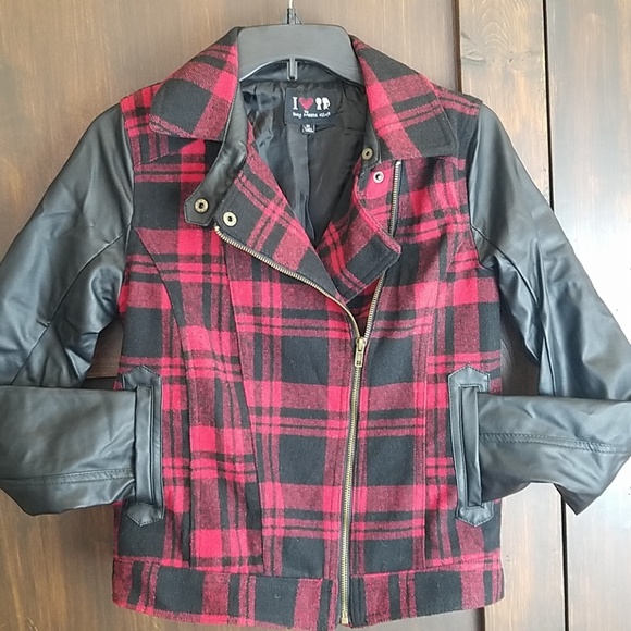 Boy Meets Girl Jackets & Blazers - Wool red buffalo plaid jacket